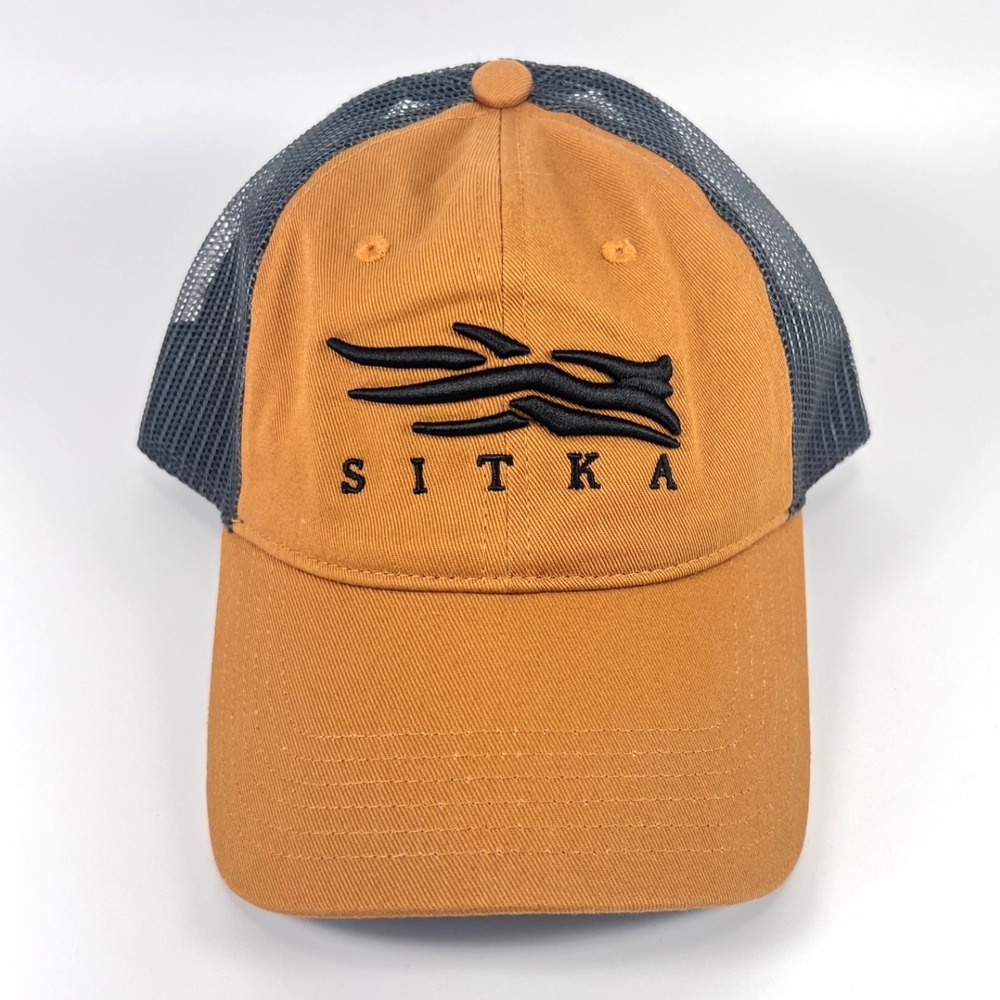 SITKA Gear Orange/Black Mesh Outdoor‎ Trucker Hat, Fishing, Hike, Baseball Cap